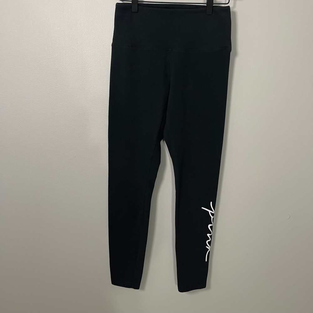 Victoria's Secret PINK Black High Waisted Logo Leggings Women Medium 397769-RAS